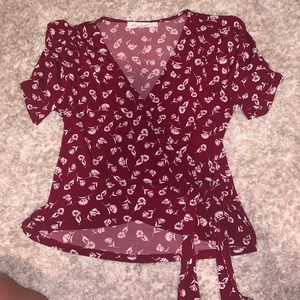 All in favor short sleeve cross tie shirt